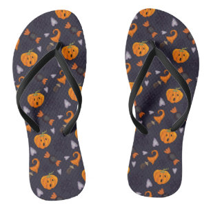 Halloween Icons Pumpkin Candy Holidays Pattern Thongs