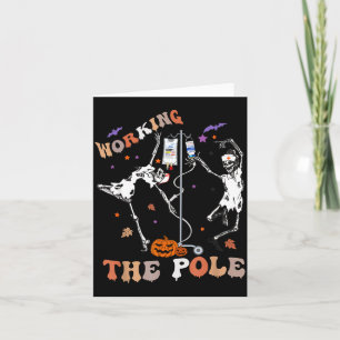 Halloween Icu Er Nurse Working The Le Skeleton Dan Card