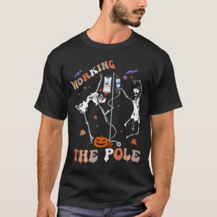Halloween Icu Er Nurse Working The Le Skeleton Dan T-Shirt
