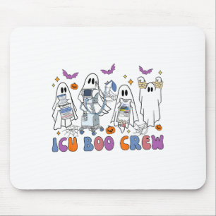 Halloween Icu Nurse Retro Icu Boo Crew Boo Ghosts Mouse Pad