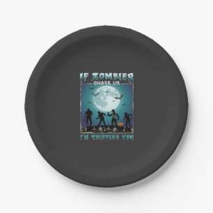 Halloween If Zombies Chase Us_1 Paper Plate