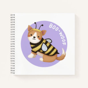 Halloween Illustration: Boo-Woof (Welsh Corgi) Notebook