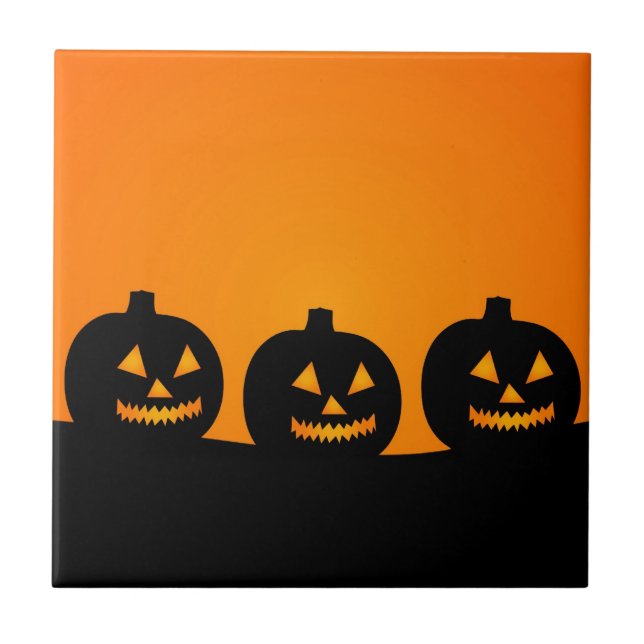 Halloween Illustration Ceramic Tile (Front)