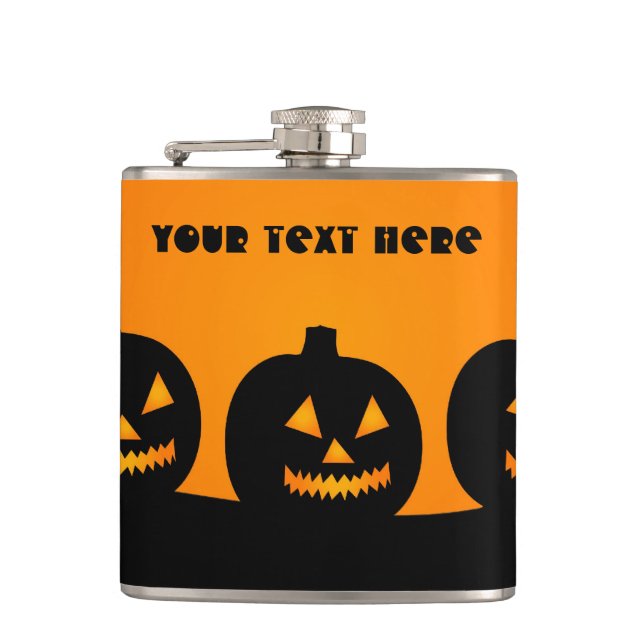 Halloween Illustration custom flask (Front)