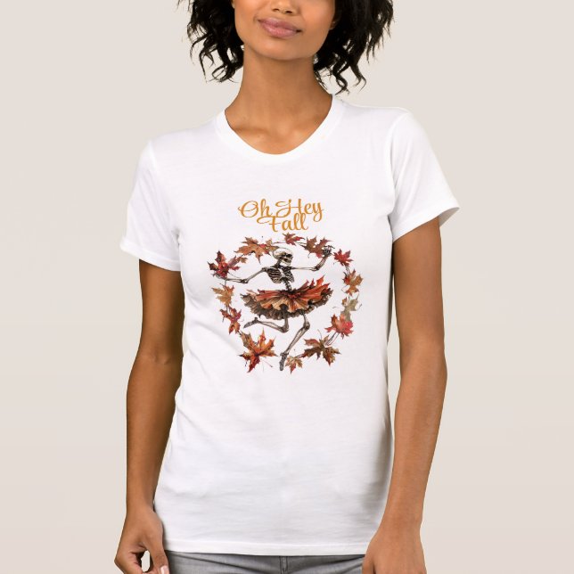 Halloween illustration with dancing skeleton T-Shirt (Front)