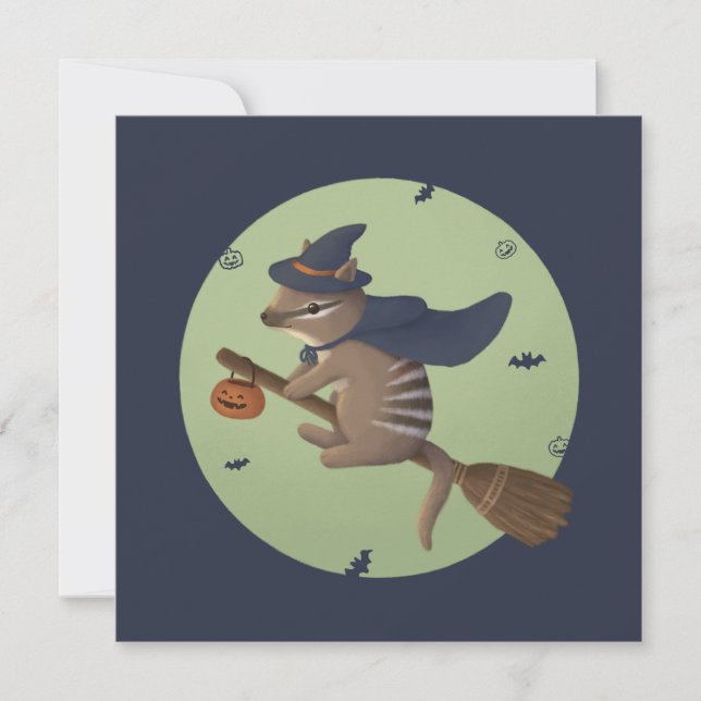 Halloween Illustration: Wizard Numbat Invitation (Front)