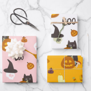 Halloween Illustration  Wrapping Paper Sheet