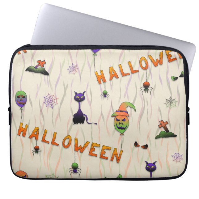 Halloween Illustrations Laptop Sleeve (Front)