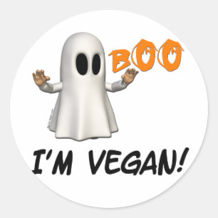 Halloween I'm Vegan Classic Round Sticker