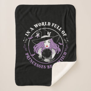 Halloween In A World Full Of Witches Birthday Sherpa Blanket