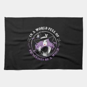 Halloween In A World Full Of Witches Birthday Tea Towel