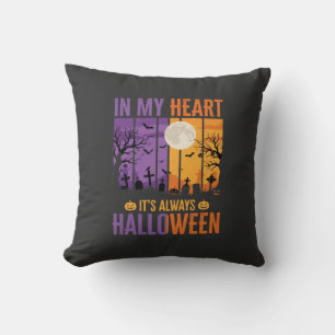 Halloween In My Heart Spooky Cemetery Cushion