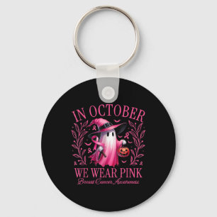 Halloween In October We Wear Pink Breast Cancer Aw Key Ring
