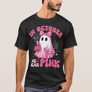 Halloween in October We Wear Pink Breast Cancer Aw T-Shirt