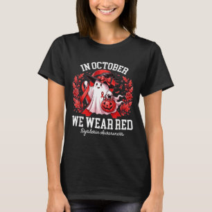 Halloween in october wear red dyslexia awareness T-Shirt