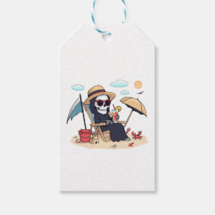 Halloween in Summer – Grim Reaper on the Beach Gift Tags