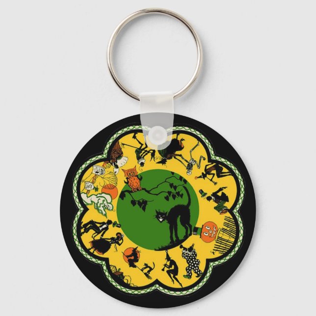 Halloween in the Round Key Ring (Front)