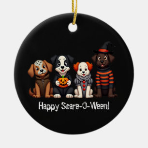 Halloween Inspired Dog Costume Ceramic Ornament