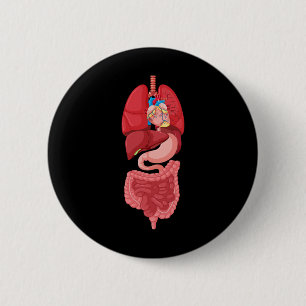 Halloween Internal Organ Diagram Anatomy 6 Cm Round Badge