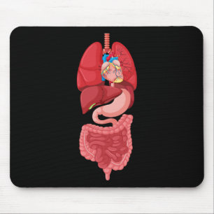 Halloween Internal Organ Diagram Anatomy Mouse Pad