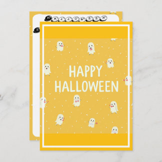Halloween Invitation Card with cute Ghosts!