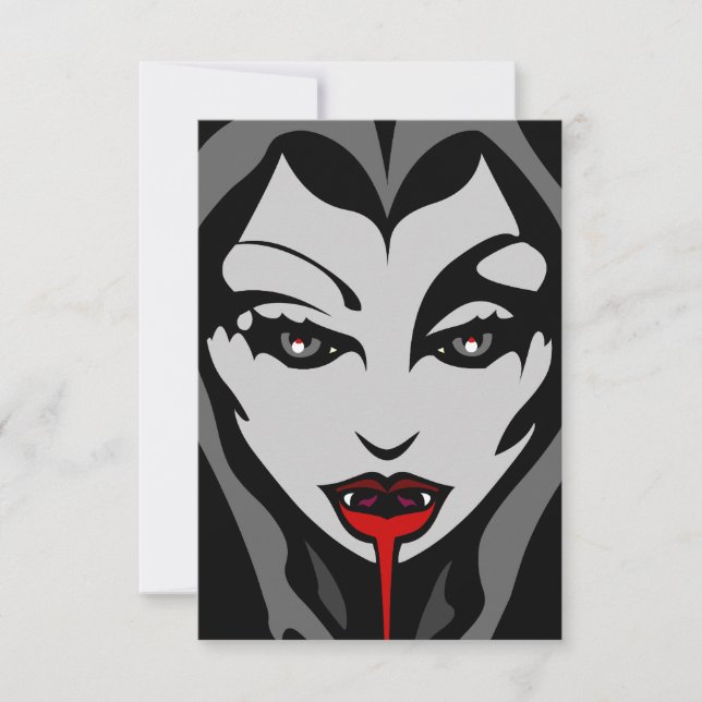 Halloween Invitation Custom Halloween Vampire Card (Front)