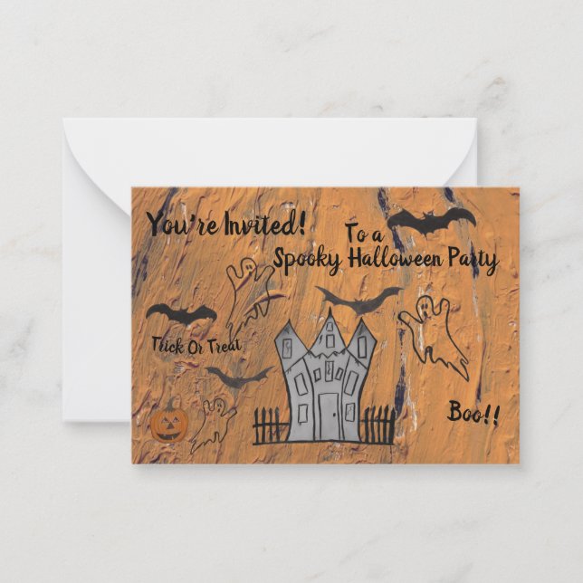 Halloween Invitation Flat Note Card (Front)