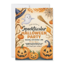 Halloween Invitation | Ghosts & Haunted Graveyard