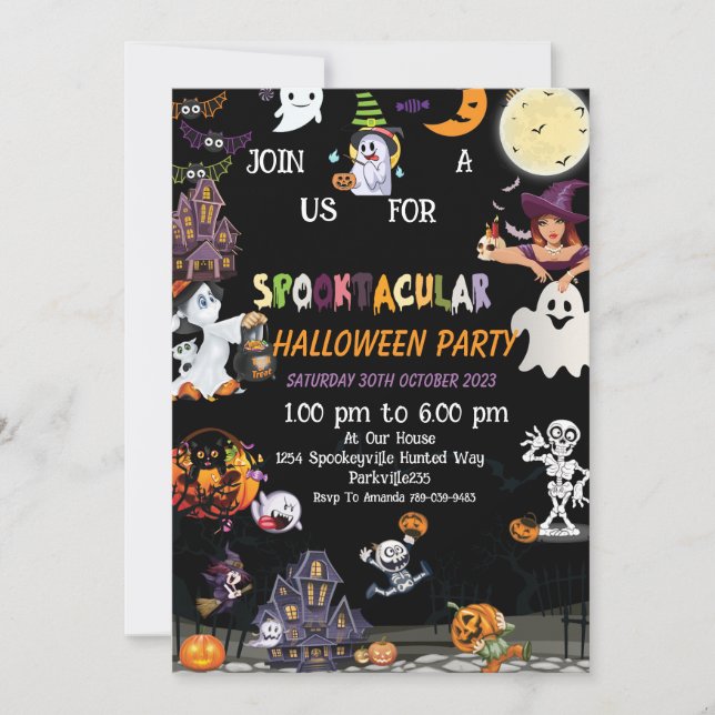 Halloween Invitation, Halloween Party Invitation, Save The Date (Front)