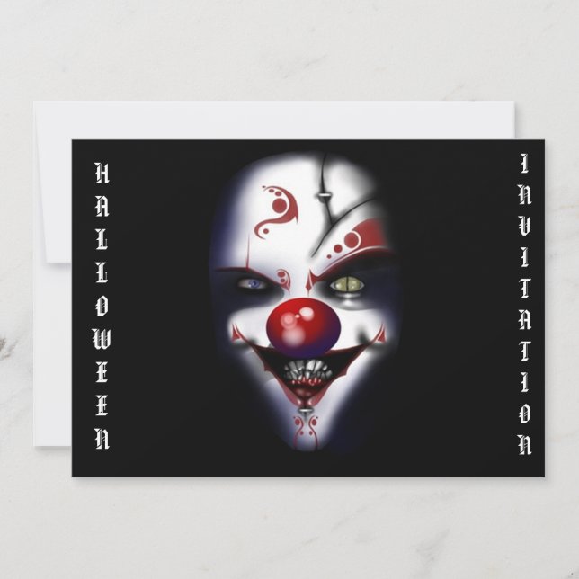 halloween invitation scary clown (Front)