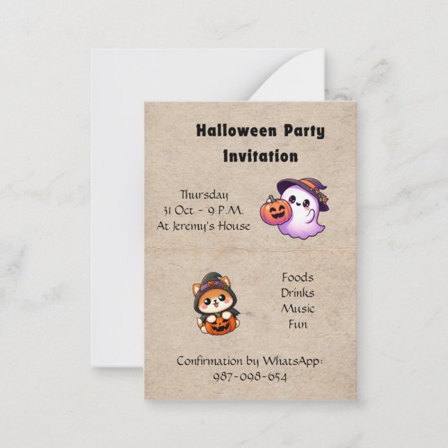 Halloween Invitation to be personalised (Front)