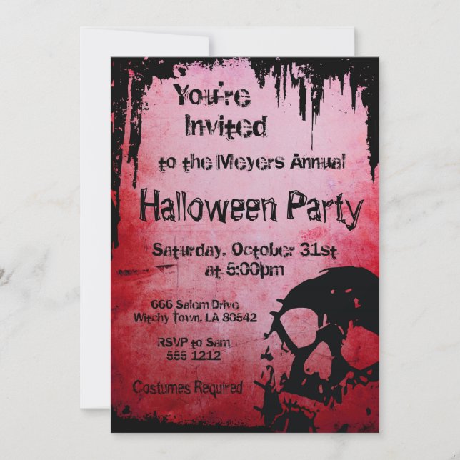 Halloween Invitation with Skull (Front)