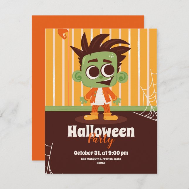  Halloween invitation with zombies (Front/Back)