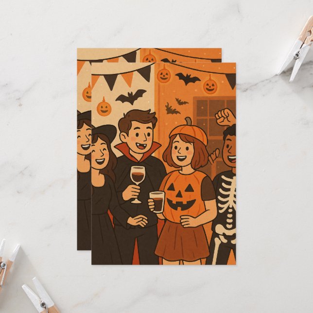 Halloween invitations for a fun party (Front/Back In Situ)