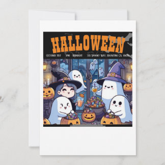 Halloween invite card, Family party style