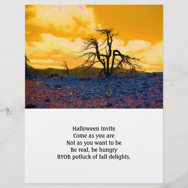 Halloween Invite Existential Tree Crisis Custom Letterhead (Front)