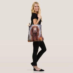 Halloween Irish Red Setter With Pumpkins Scary  Tote Bag