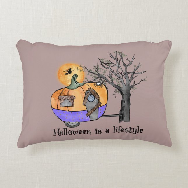 Halloween Is A Lifestyle | Camper | Trailer Decorative Cushion (Front)