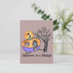 Halloween Is A Lifestyle Camper Trailer Postcard