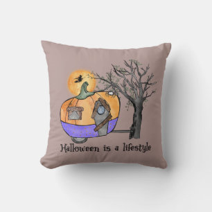 Halloween Is a Lifestyle – Pumpkin Camper Van Cushion