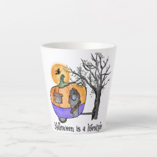 Halloween Is a Lifestyle – Pumpkin Camper Van Latte Mug