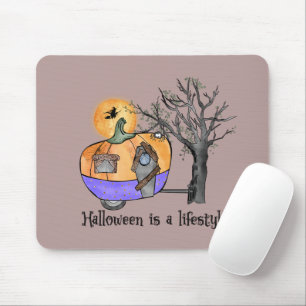 Halloween Is a Lifestyle – Pumpkin Camper Van Mouse Pad