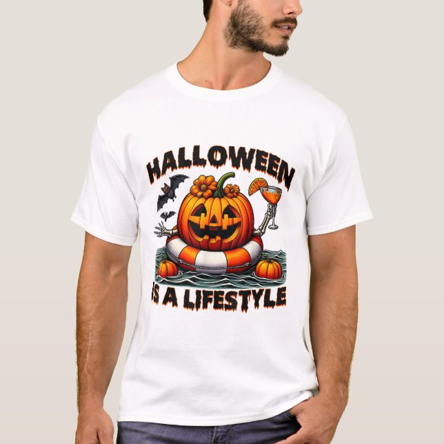 Halloween Is A Lifestyle Spooky Halloween For Men  T-Shirt (Front)