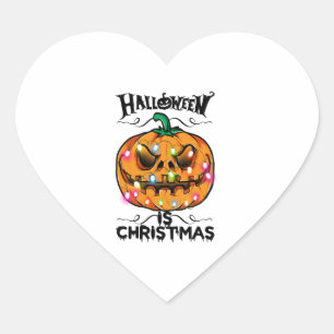 Halloween Is Christmas Heart Sticker