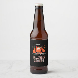Halloween Is Coming Beer Bottle Label