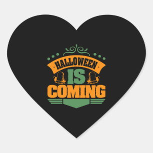 Halloween Is Coming Heart Sticker
