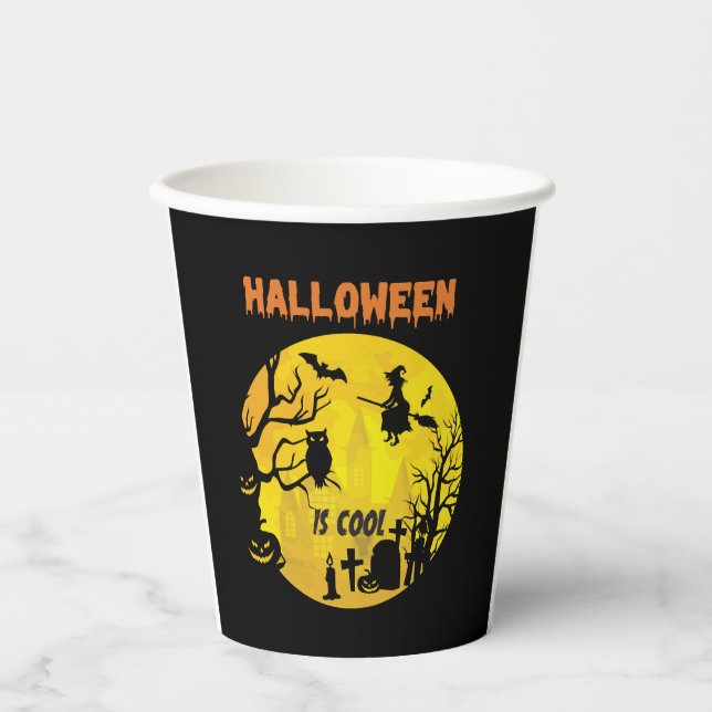 Halloween is cool Halloween funny gift Paper Cups (Front)