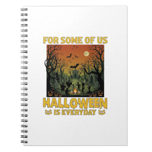 Halloween Is Everyday Graveyard Zombies Bonfire Pu Notebook
