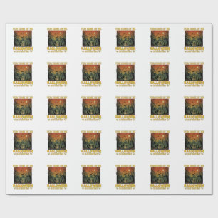 Halloween Is Everyday Graveyard Zombies Bonfire Pu Wrapping Paper