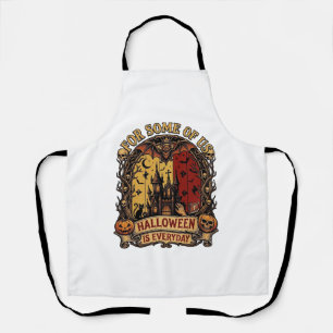Halloween Is Everyday Haunted House Bats Pumpkins_ Apron